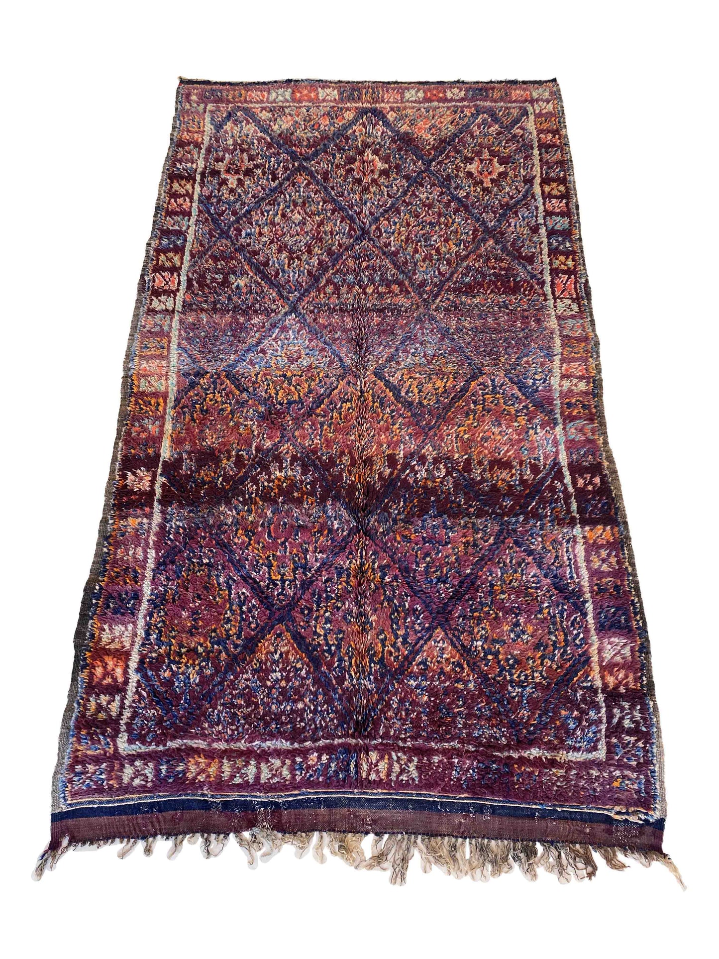 Vintage area moroccan rug - purple - Beni Mguild - 5.8x10.4feet / 176x317cm