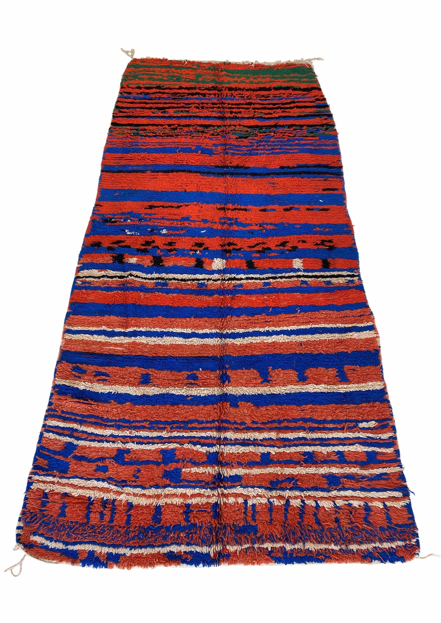 Vintage moroccan rug - red, blue, green - Boujad - 5.5x12feet / 170x365cm