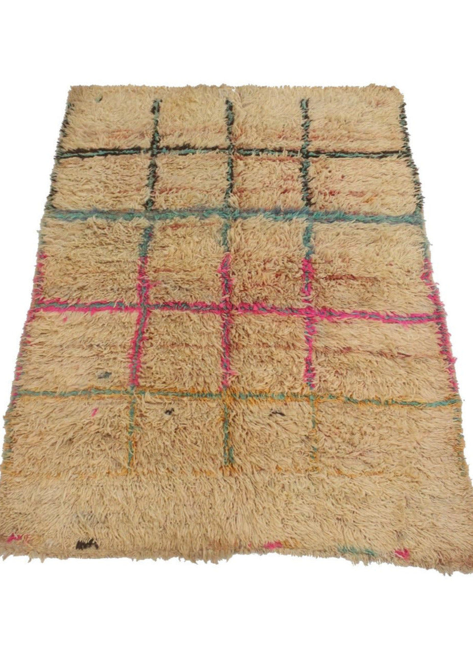 Vintage area moroccan rug - peach - Boujad - 5.9x7.8feet / 180x240cm