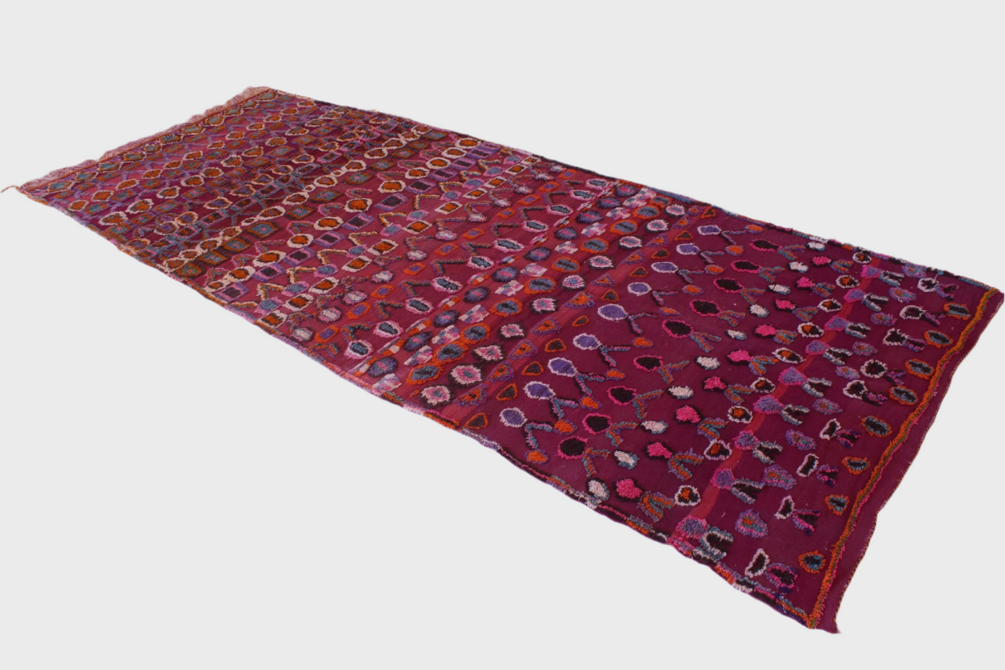 Vintage area moroccan rug - purple - Talsint - 6.2x15feet / 189x457cm
