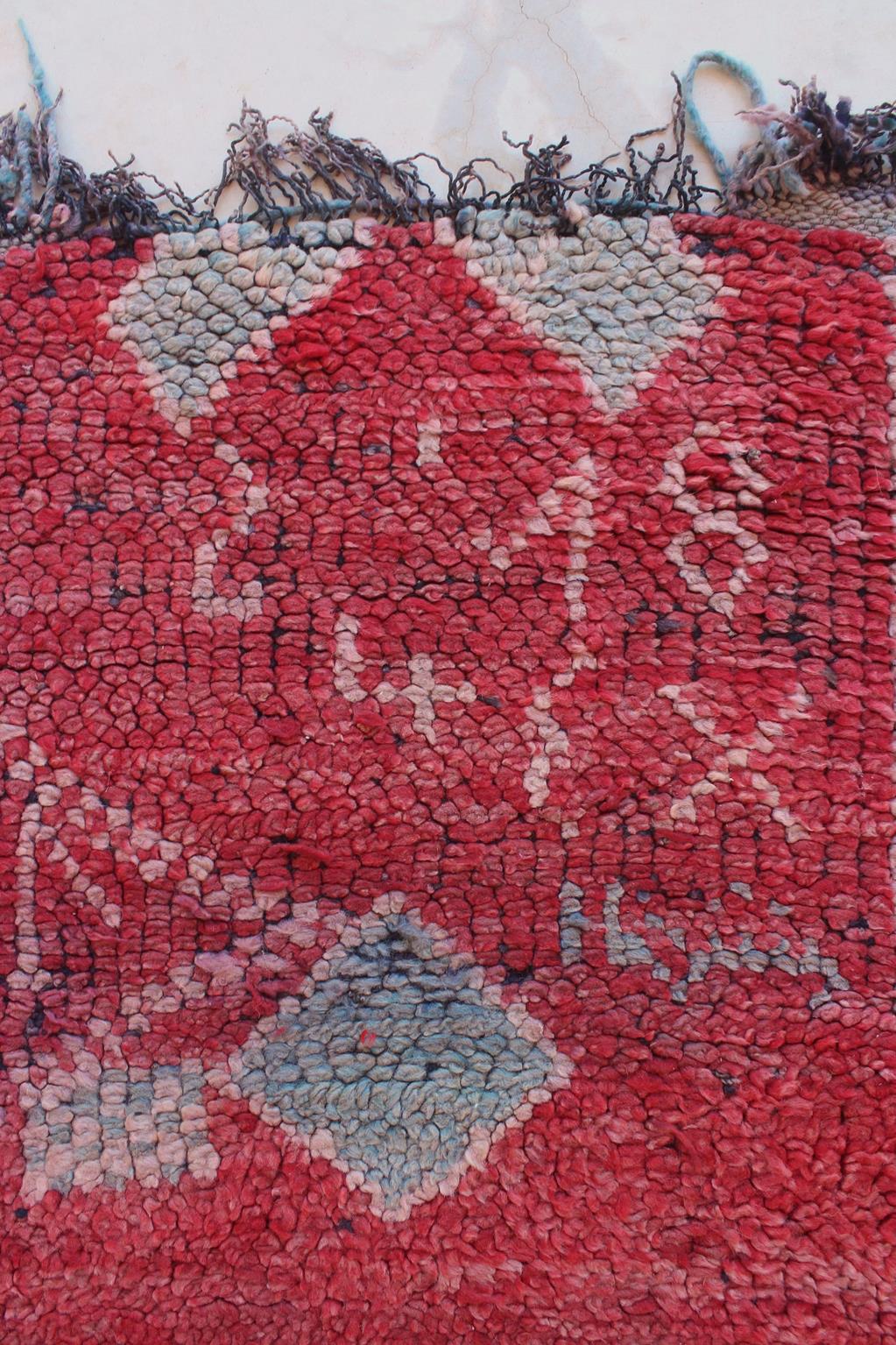 Vintage area moroccan rug - red - Zayane - 7x12feet / 213x365cm