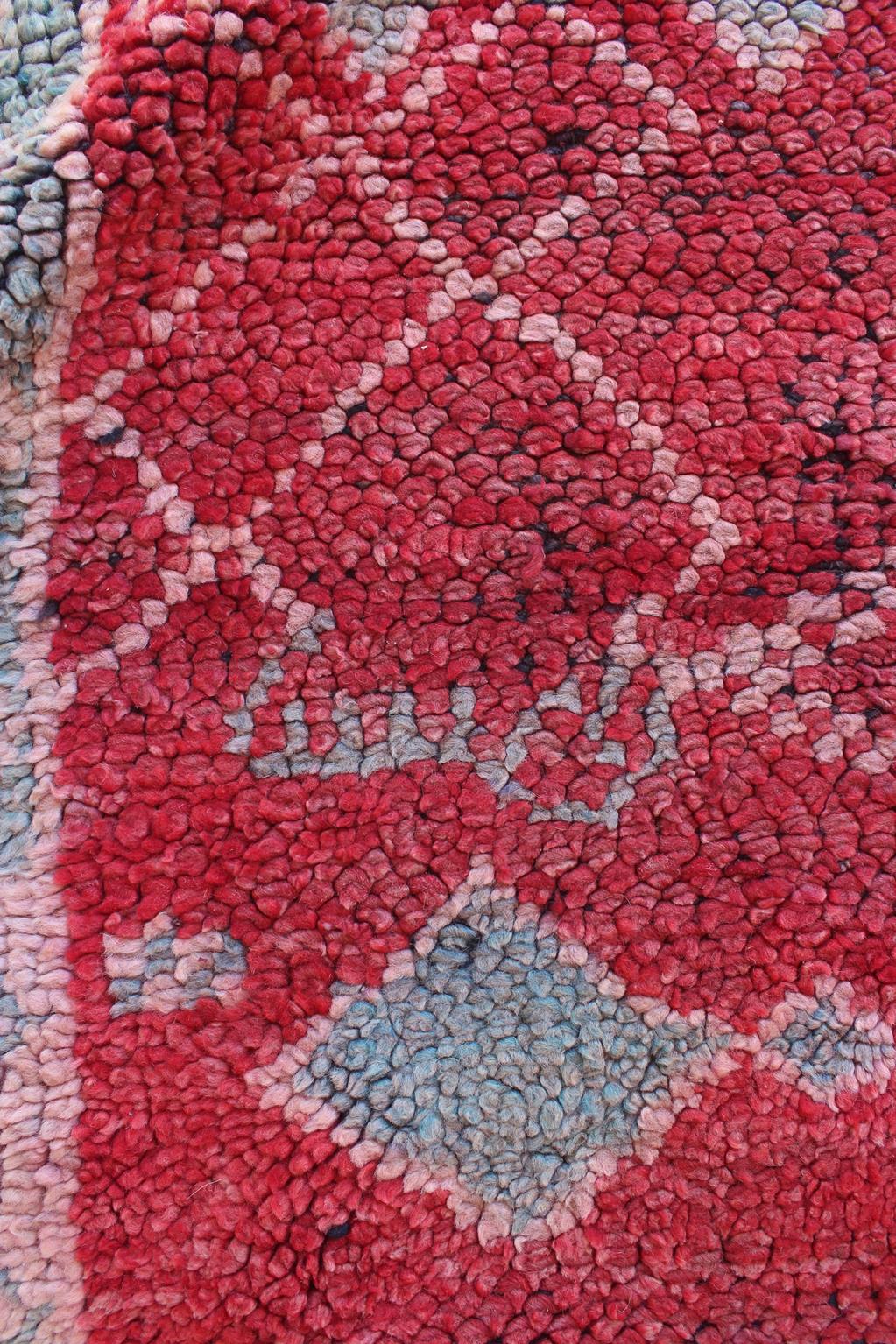 Vintage area moroccan rug - red - Zayane - 7x12feet / 213x365cm