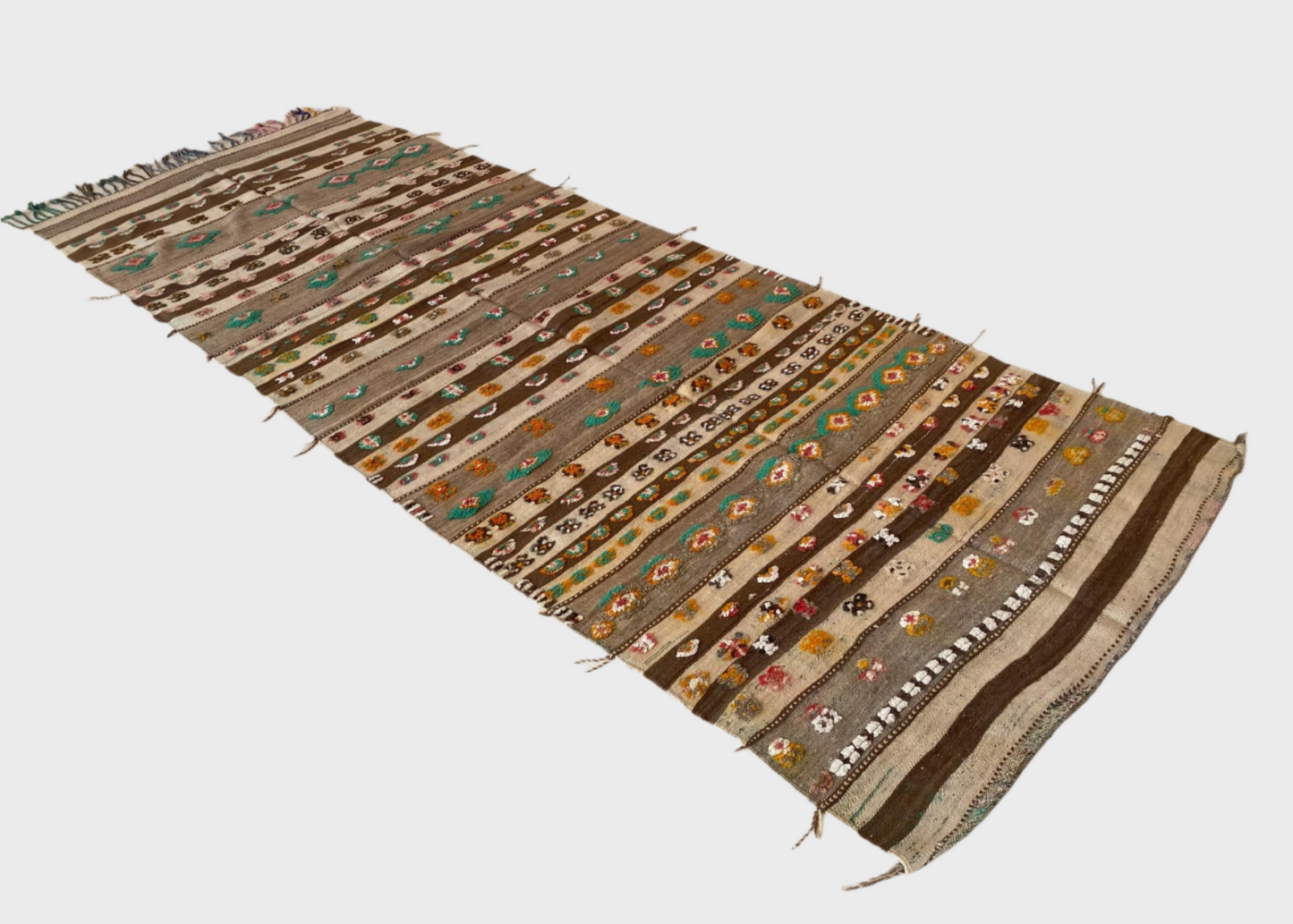 Vintage moroccan rug - Kilim - 4.3x12feet / 132x367cm