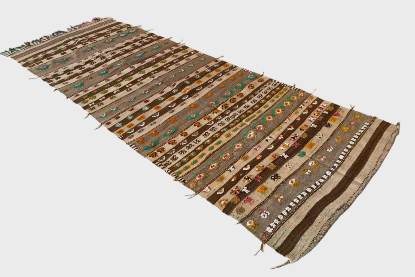 Vintage moroccan rug - Kilim - 4.3x12feet / 132x367cm