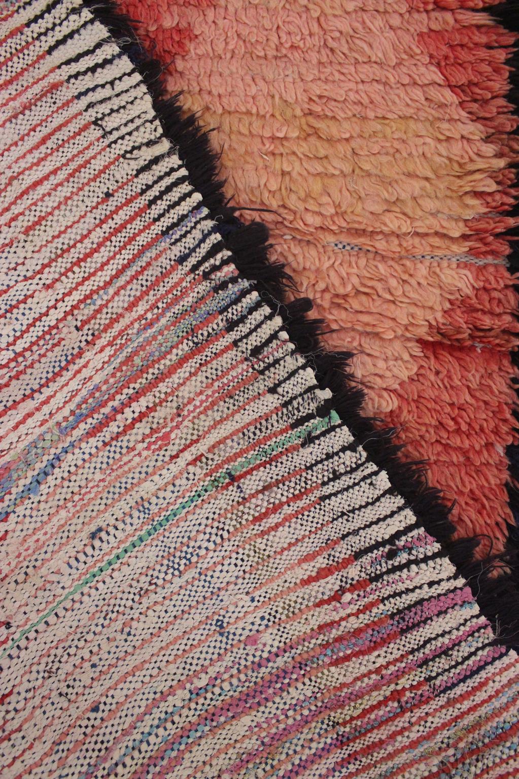 Vintage moroccan runner rug - red, pink - Boujad - 3.2x11.3feet / 98x345cm
