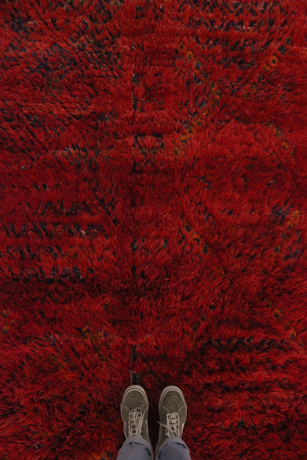Vintage area moroccan rug - red - Zayane - 5.7x9.4feet / 174x289cm