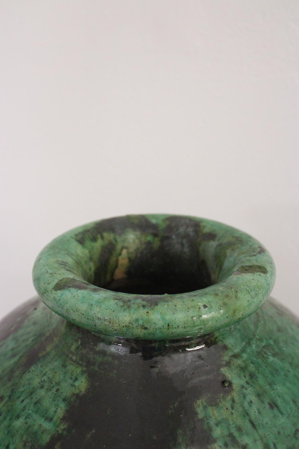 Large Tamegroute green ball vase