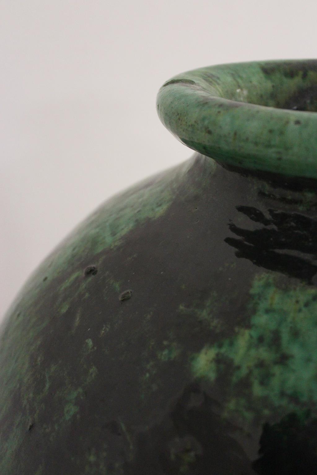 Large Tamegroute green ball vase