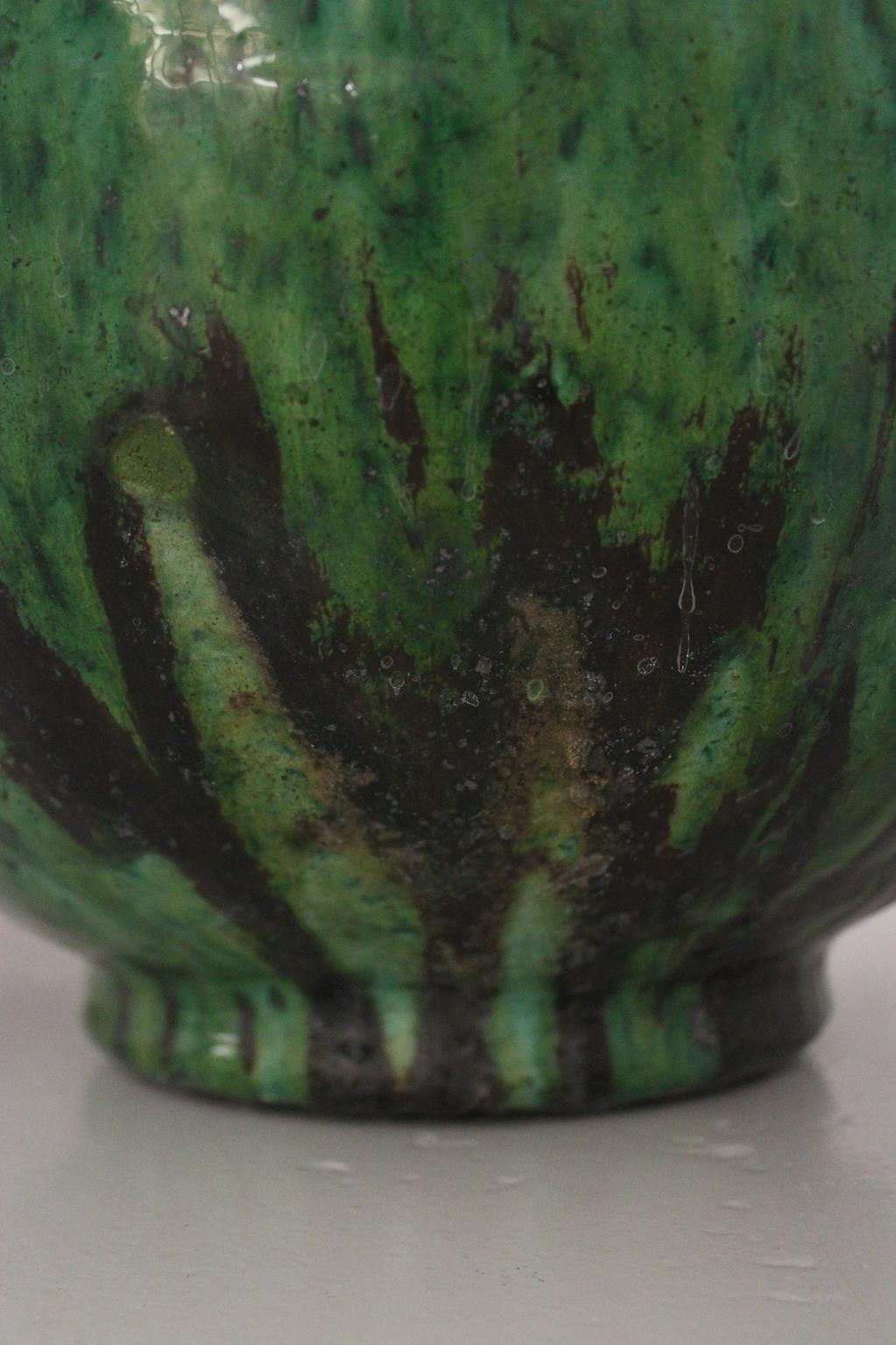 Large Tamegroute green ball vase