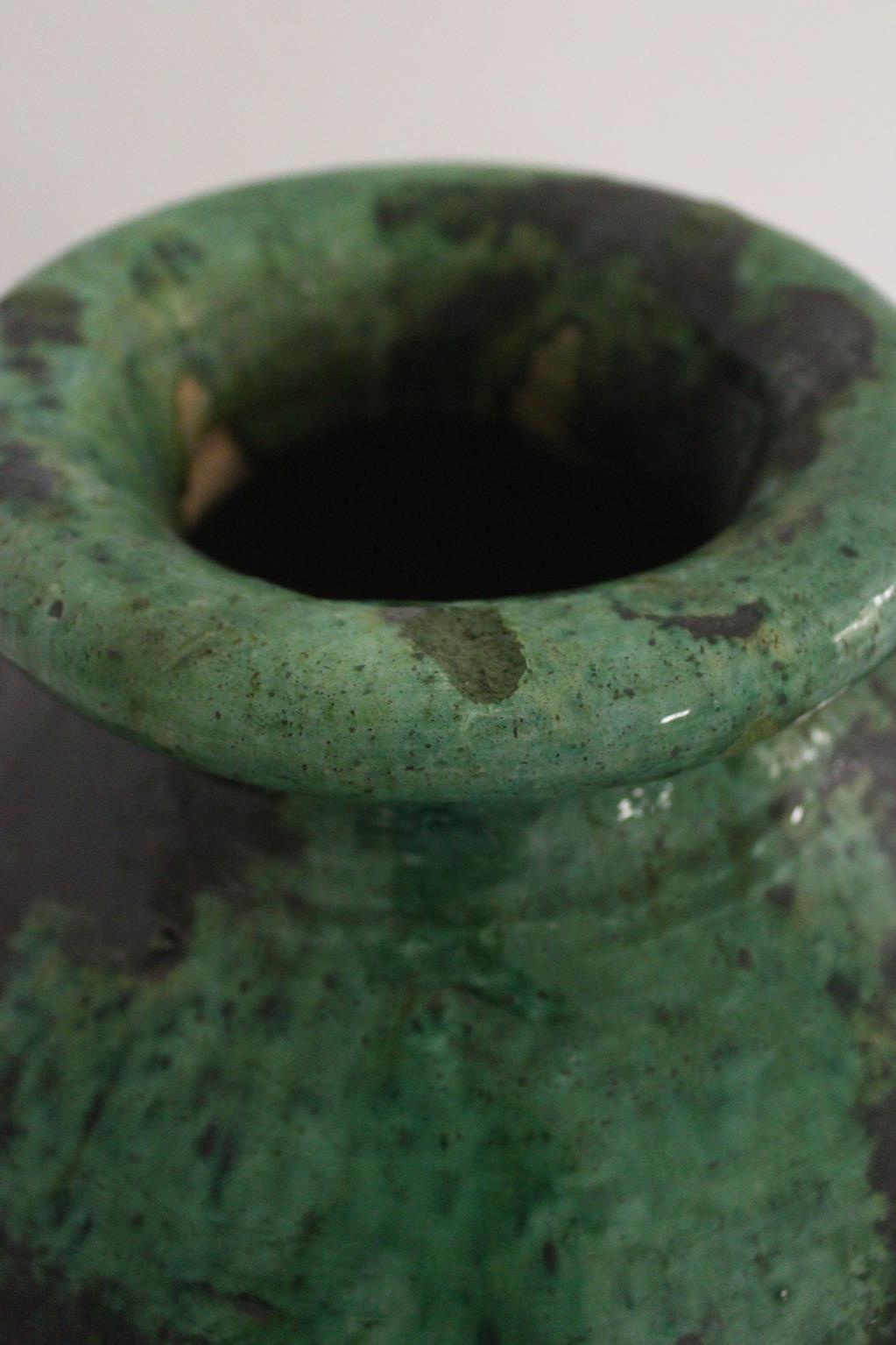 Large Tamegroute green ball vase