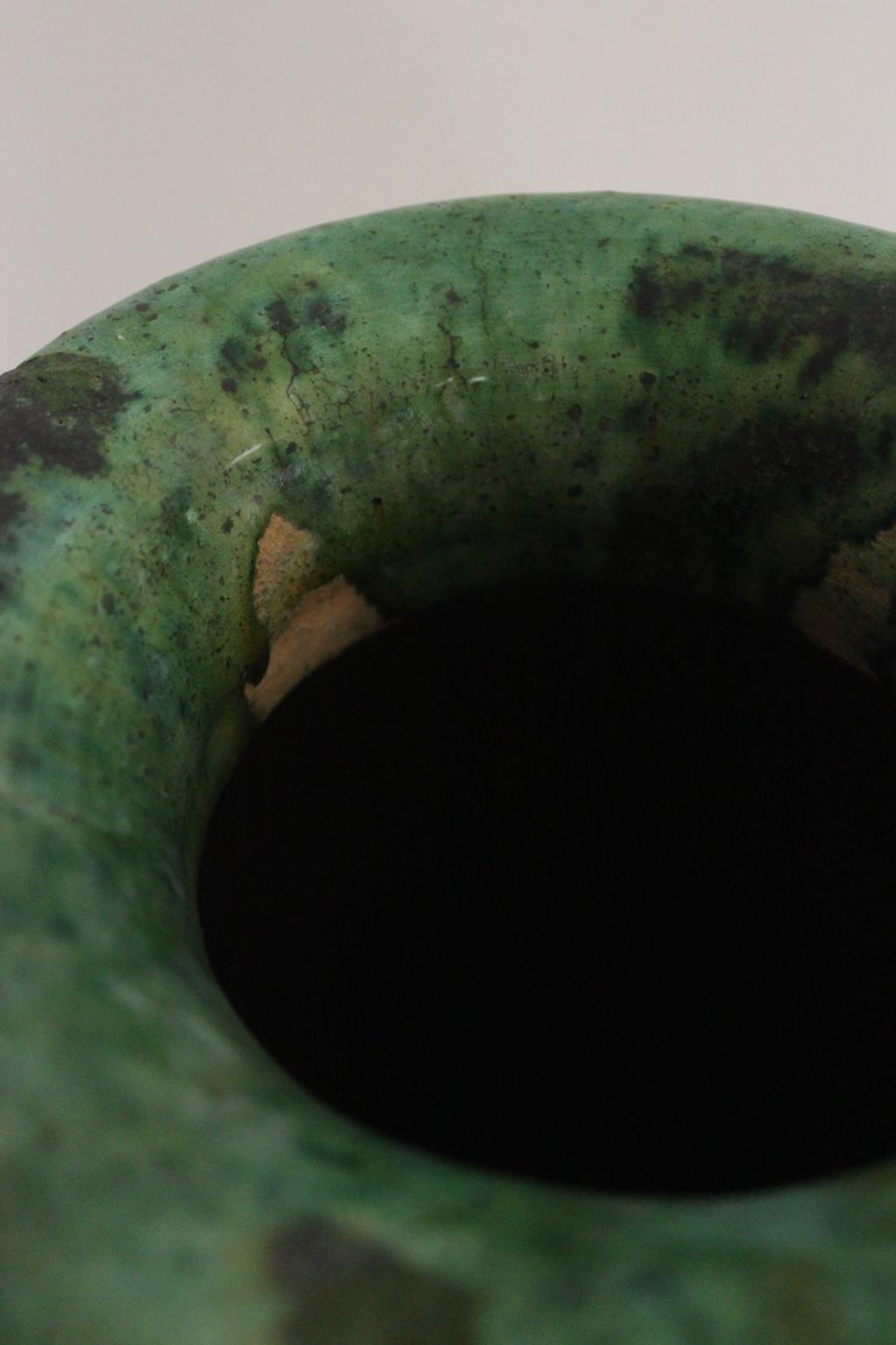 Large Tamegroute green ball vase