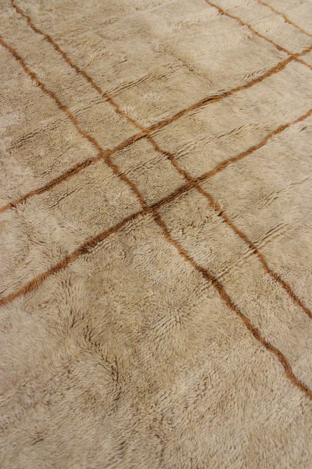 RESERVED Contemporary area moroccan rug - beige & brown - Mrirt - 8.4x11.2feet / 252x342cm