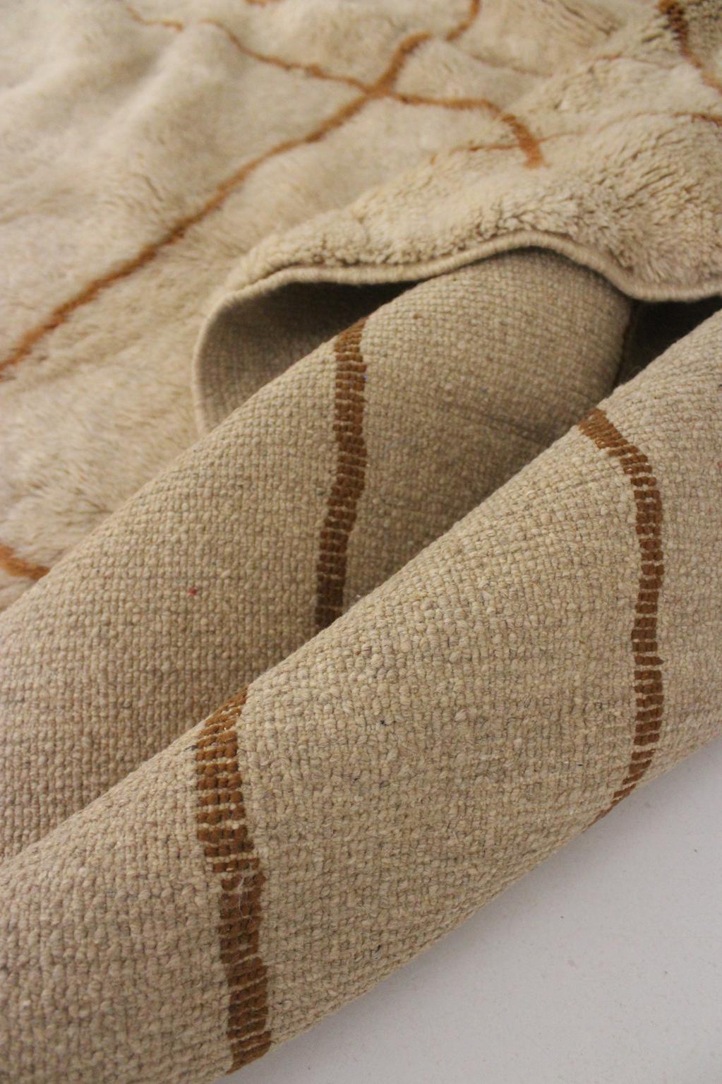 RESERVED Contemporary area moroccan rug - beige & brown - Mrirt - 8.4x11.2feet / 252x342cm