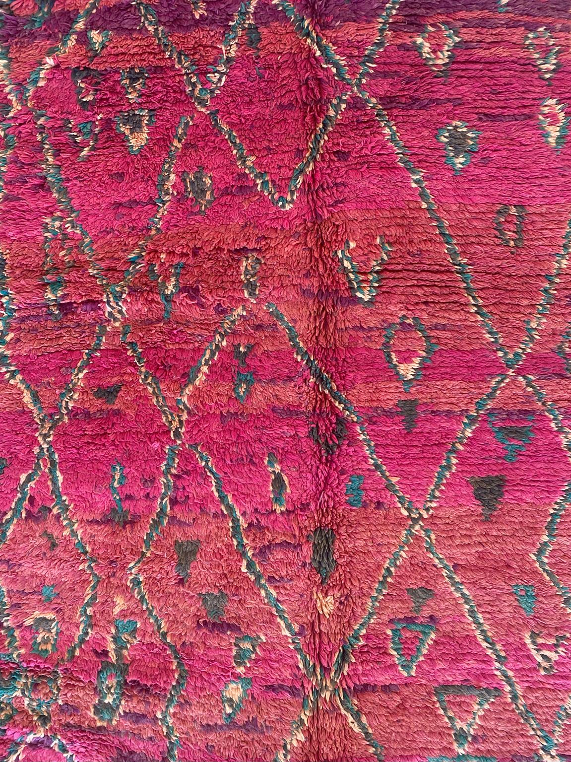 Vintage moroccan rug - purple - Talsint - 5.4-5.9x13.1feet / 165-180x400cm