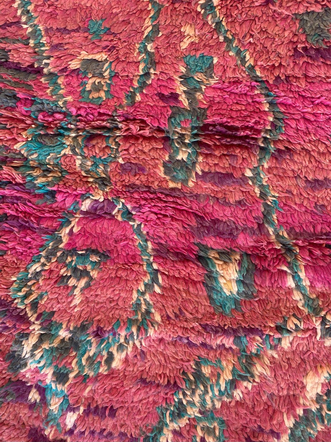 Vintage moroccan rug - purple - Talsint - 5.4-5.9x13.1feet / 165-180x400cm