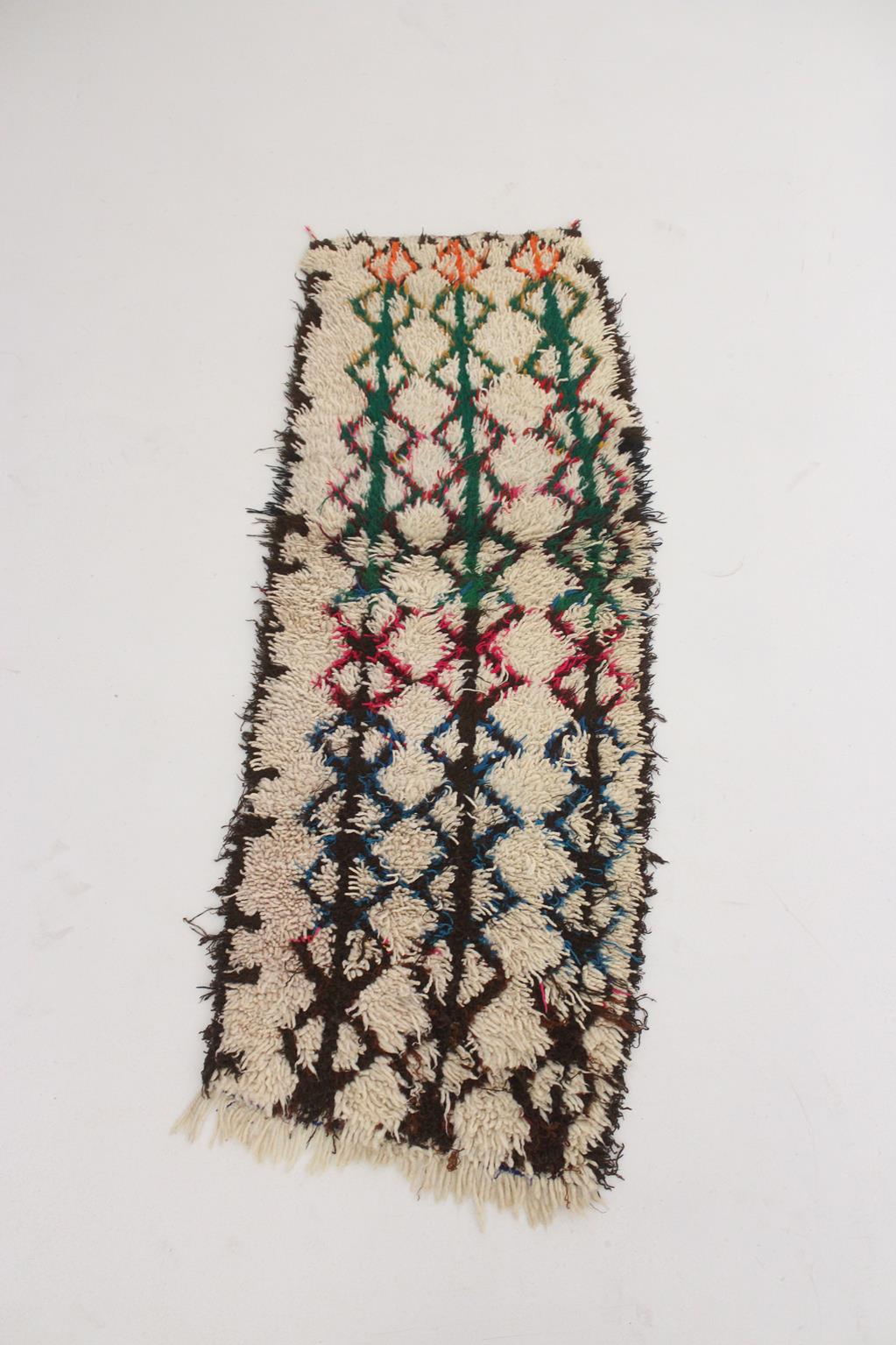 Vintage small moroccan runner rug - Talsint - 2.2x5.6feet / 67x173cm
