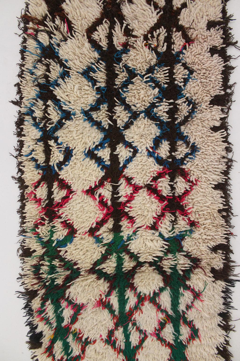 Vintage small moroccan runner rug - Talsint - 2.2x5.6feet / 67x173cm