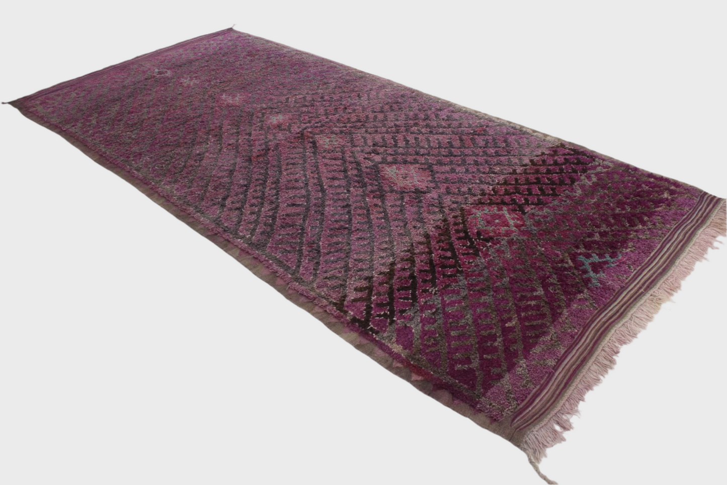 Vintage area moroccan rug - purple - Talsint - 6.5x14.5feet / 200x442cm