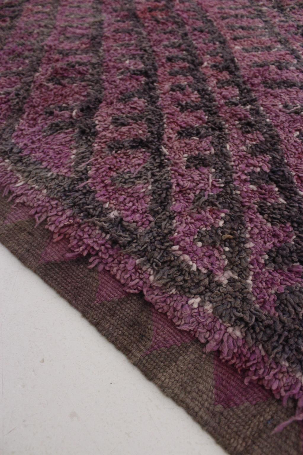 Vintage area moroccan rug - purple - Talsint - 6.5x14.5feet / 200x442cm