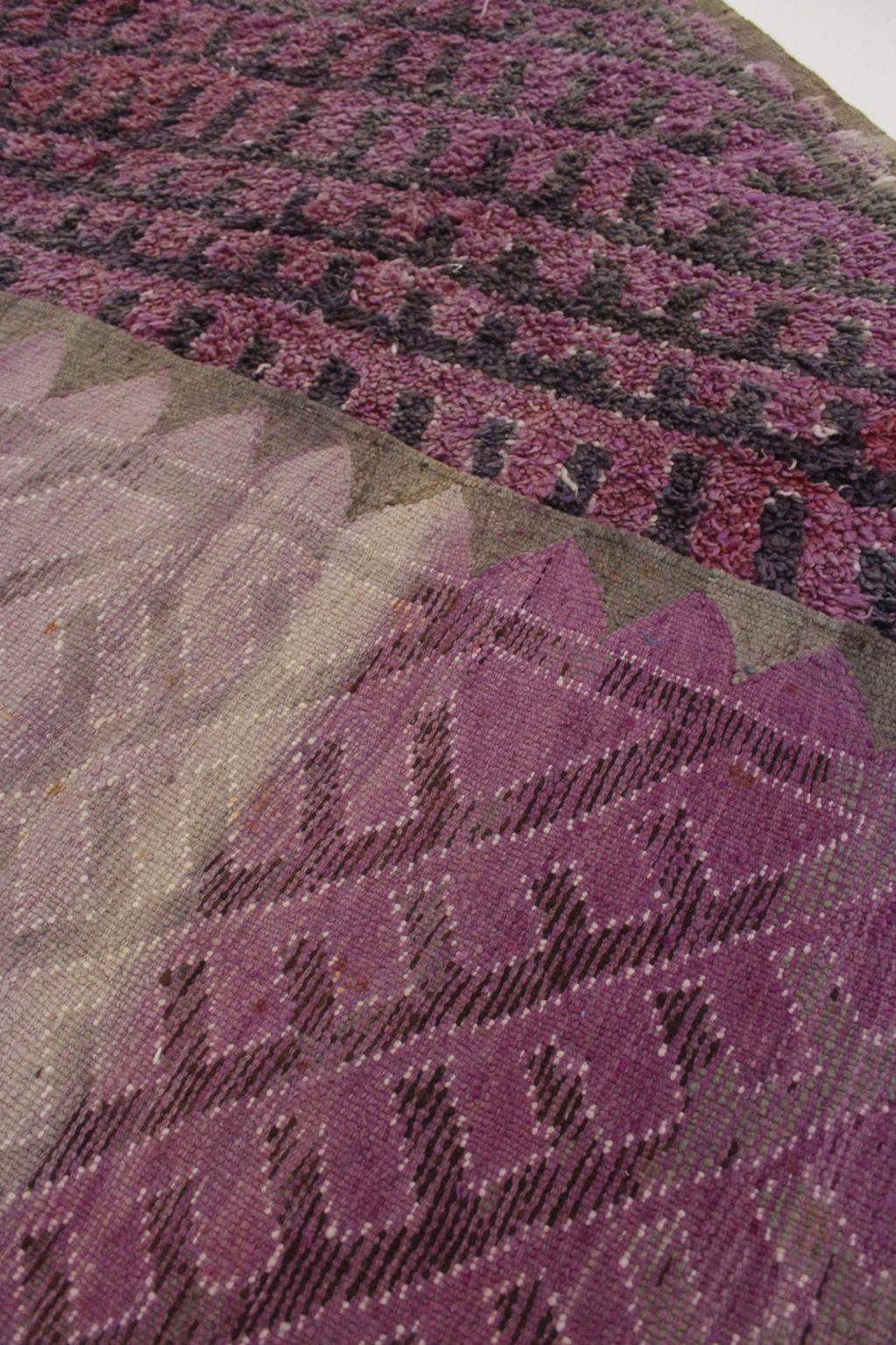 Vintage area moroccan rug - purple - Talsint - 6.5x14.5feet / 200x442cm