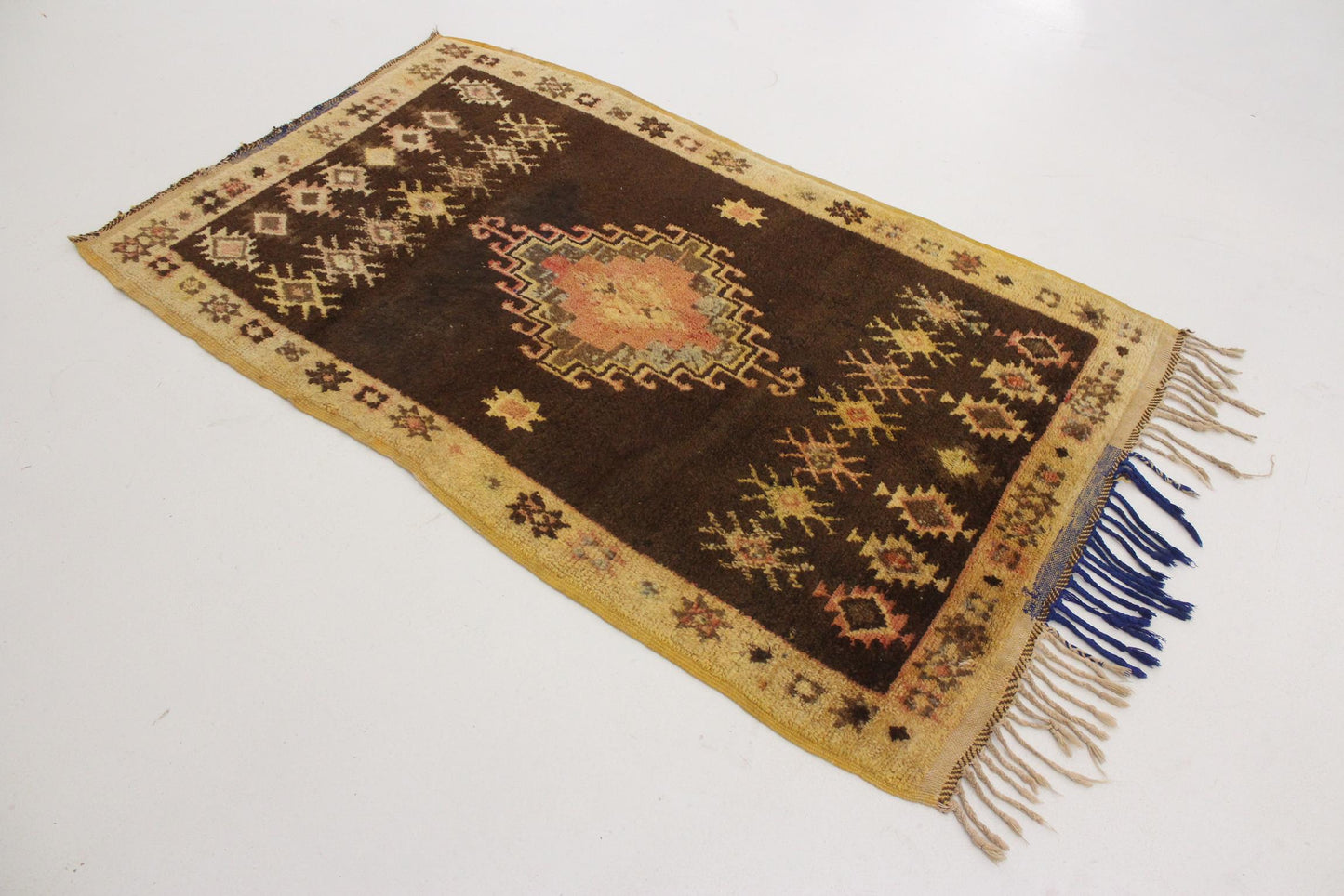 Vintage traditional rug - brown, orange - Taznakht - 3.2x5.5feet / 98x168cm