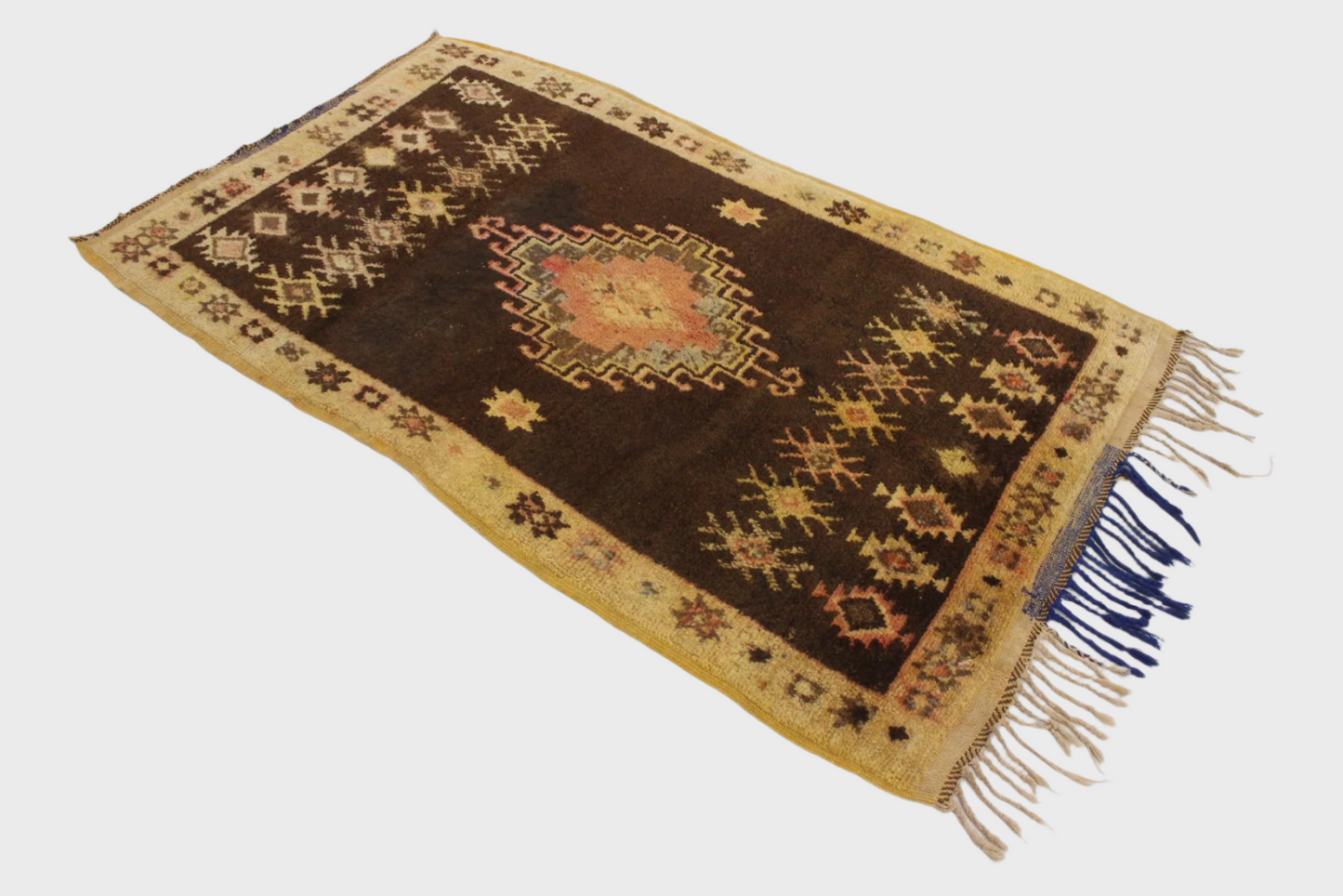 Vintage traditional rug - brown, orange - Taznakht - 3.2x5.5feet / 98x168cm
