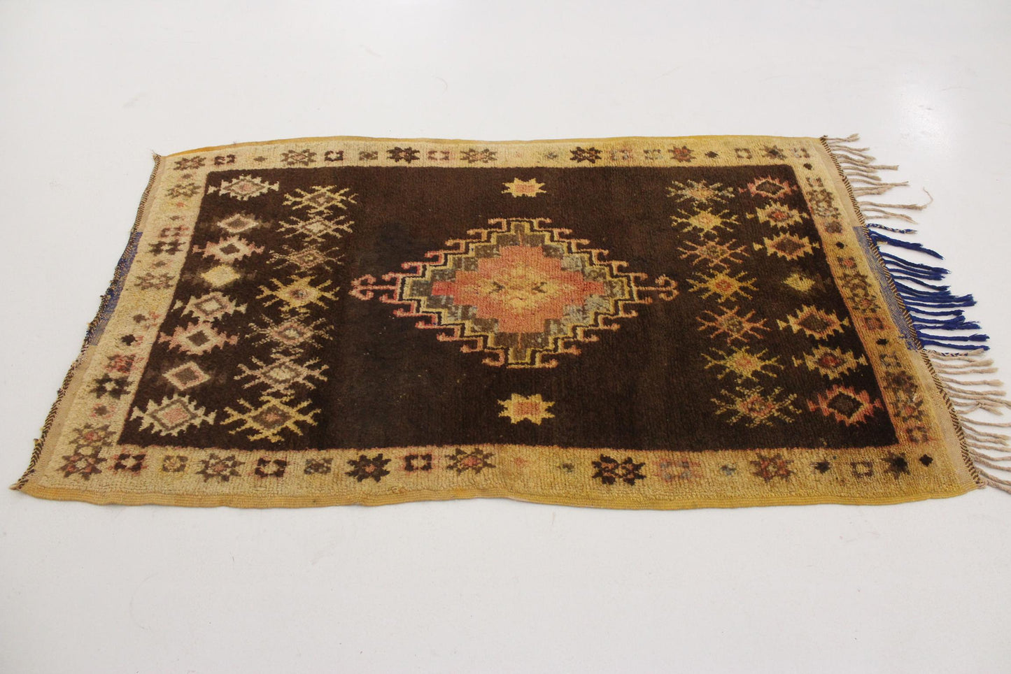 Vintage traditional rug - brown, orange - Taznakht - 3.2x5.5feet / 98x168cm