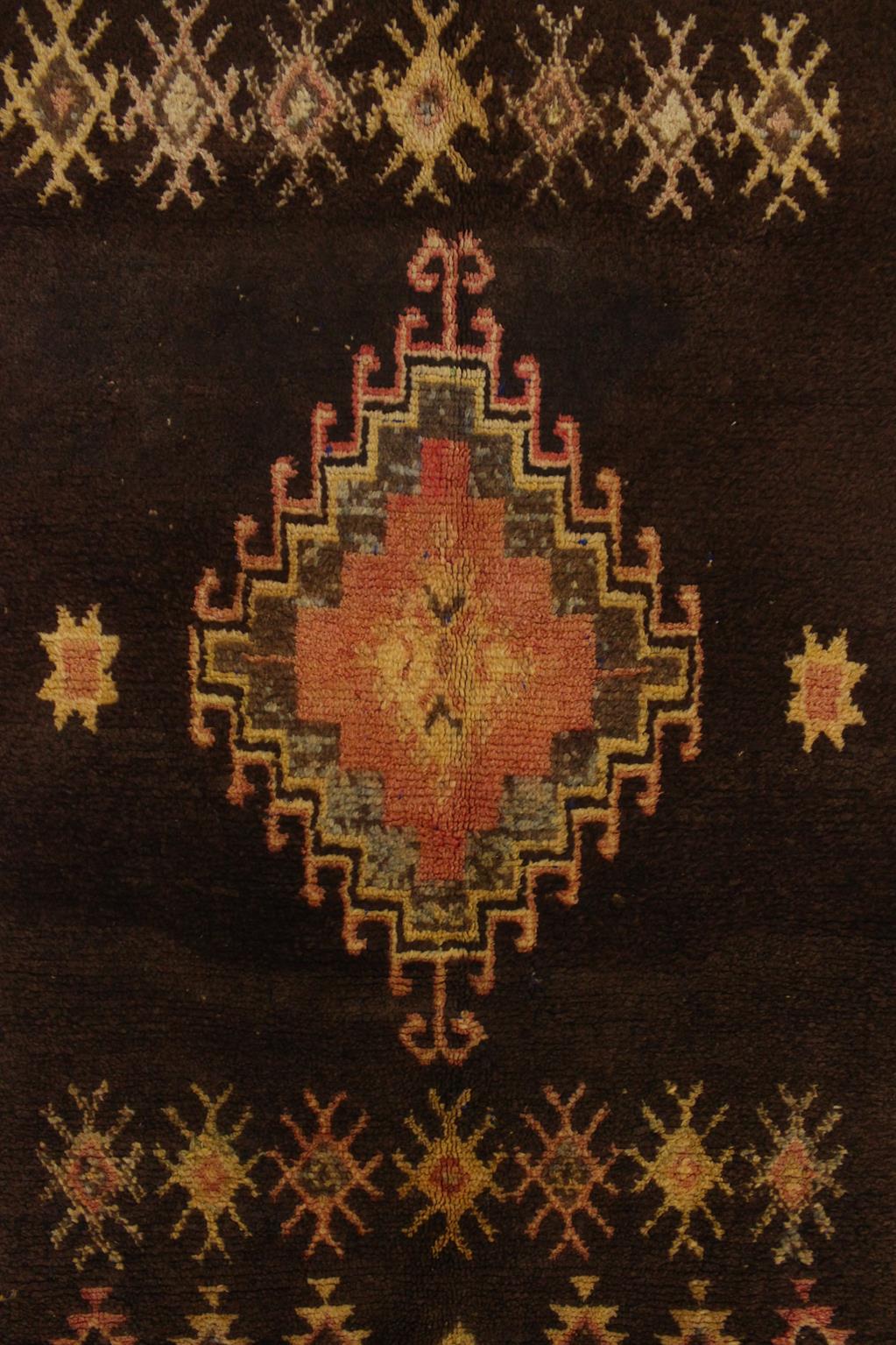 Vintage traditional rug - brown, orange - Taznakht - 3.2x5.5feet / 98x168cm