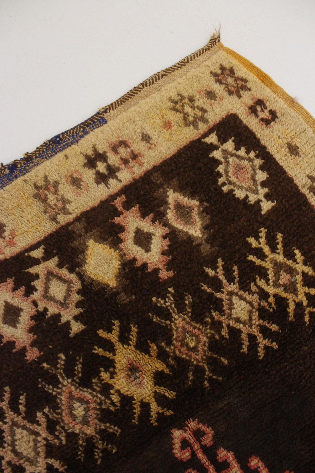 Vintage traditional rug - brown, orange - Taznakht - 3.2x5.5feet / 98x168cm