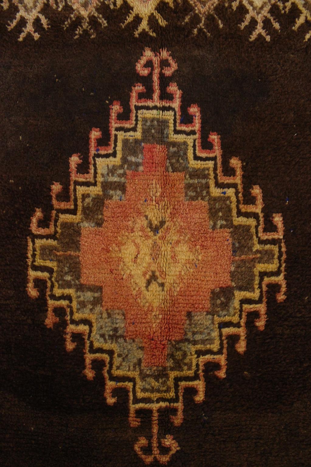 Vintage traditional rug - brown, orange - Taznakht - 3.2x5.5feet / 98x168cm