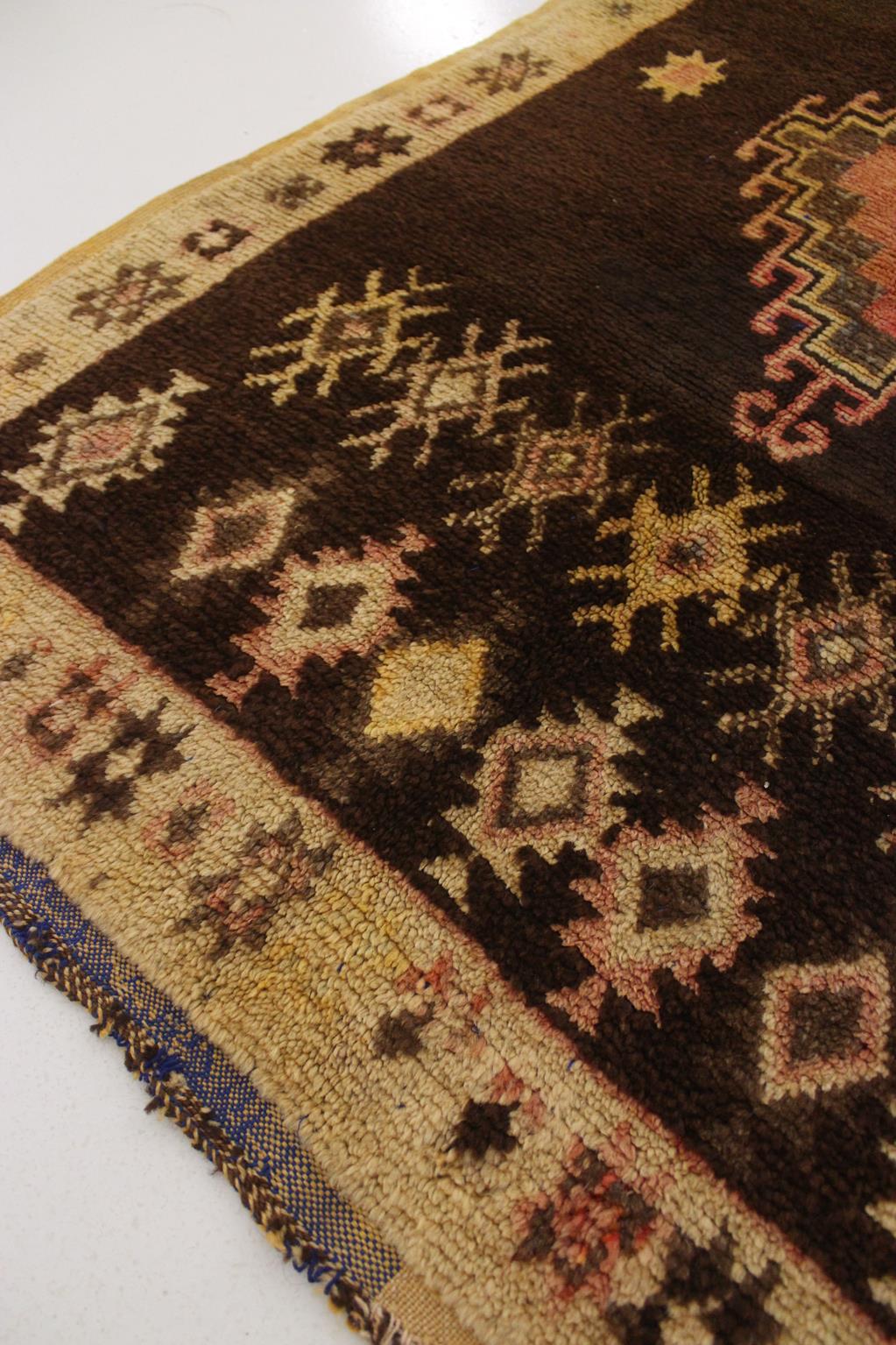 Vintage traditional rug - brown, orange - Taznakht - 3.2x5.5feet / 98x168cm