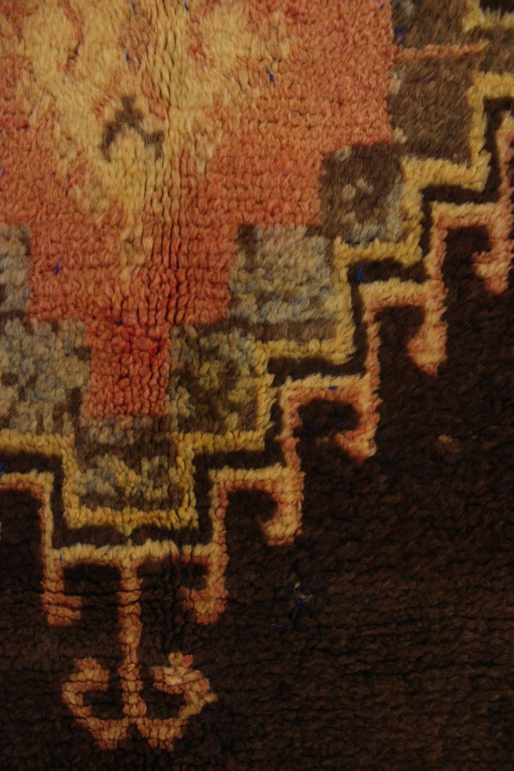 Vintage traditional rug - brown, orange - Taznakht - 3.2x5.5feet / 98x168cm