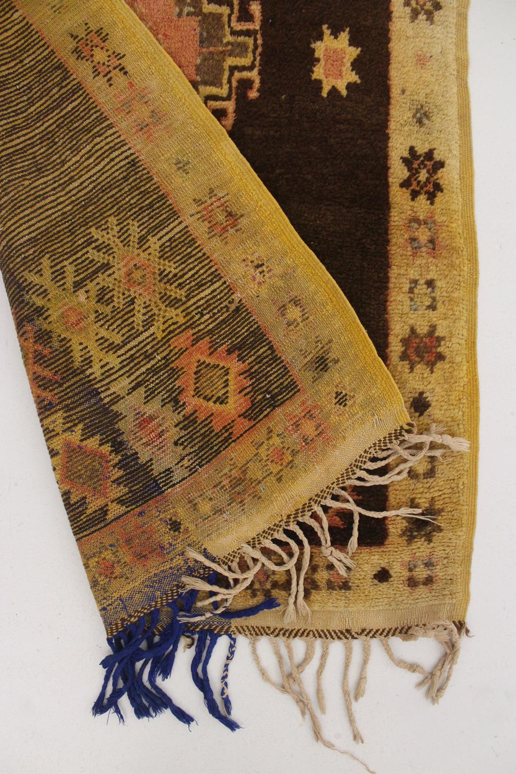 Vintage traditional rug - brown, orange - Taznakht - 3.2x5.5feet / 98x168cm