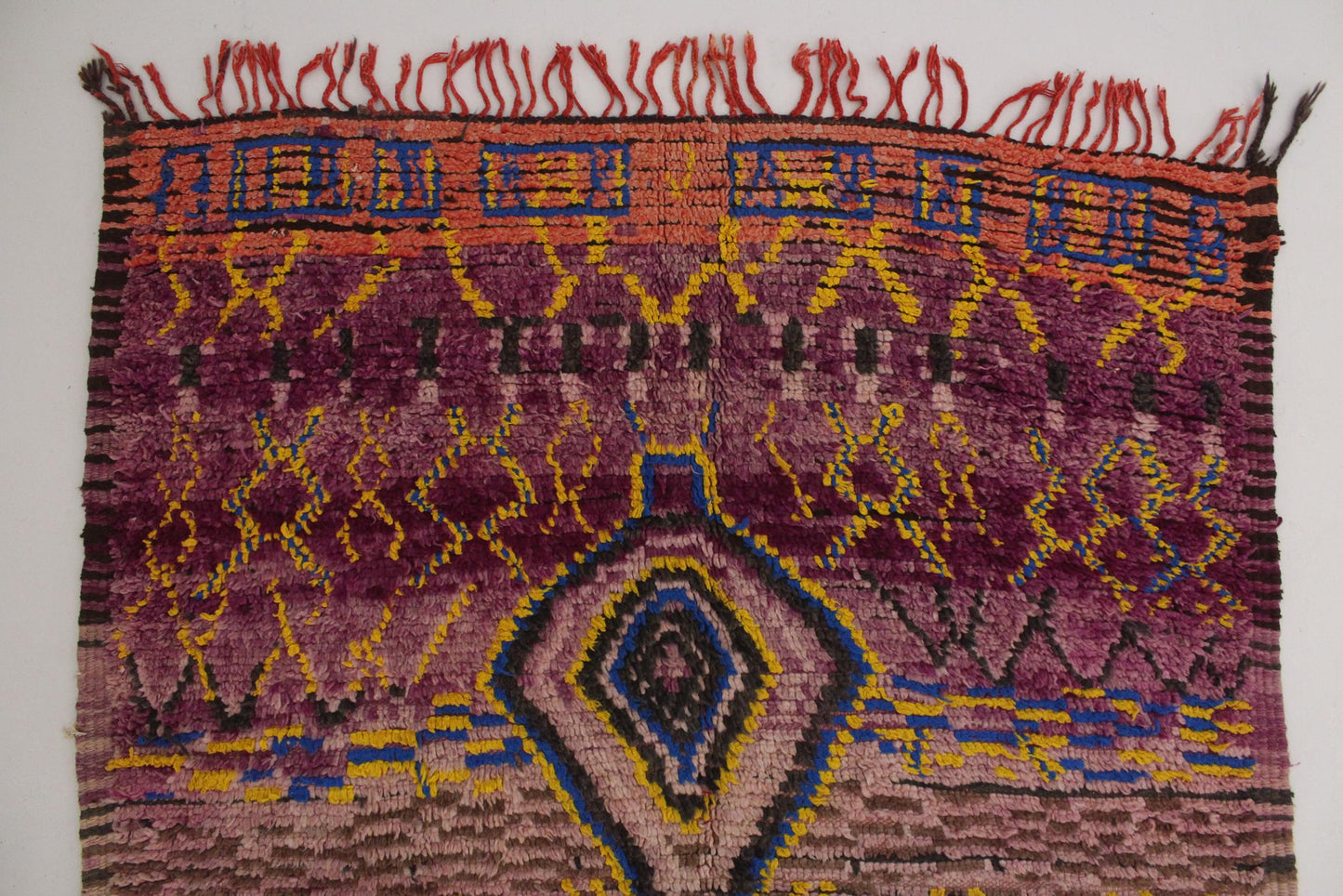 Vintage area moroccan rug - purple, red - Boujad - 5.9x11feet / 180x338cm