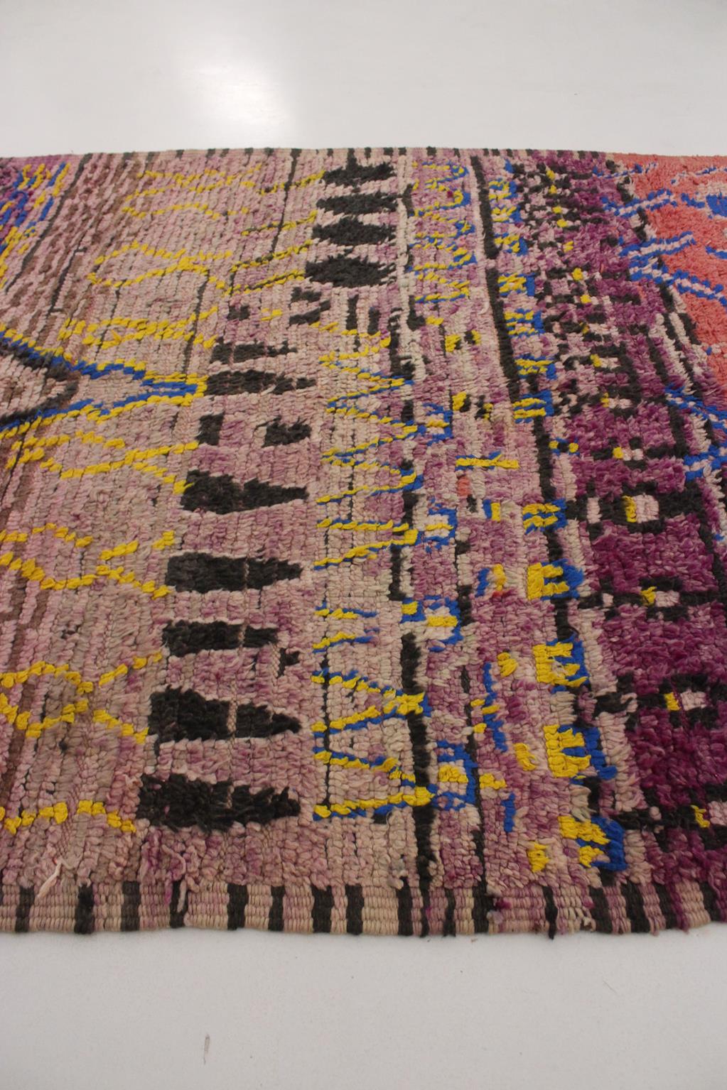 Vintage area moroccan rug - purple, red - Boujad - 5.9x11feet / 180x338cm