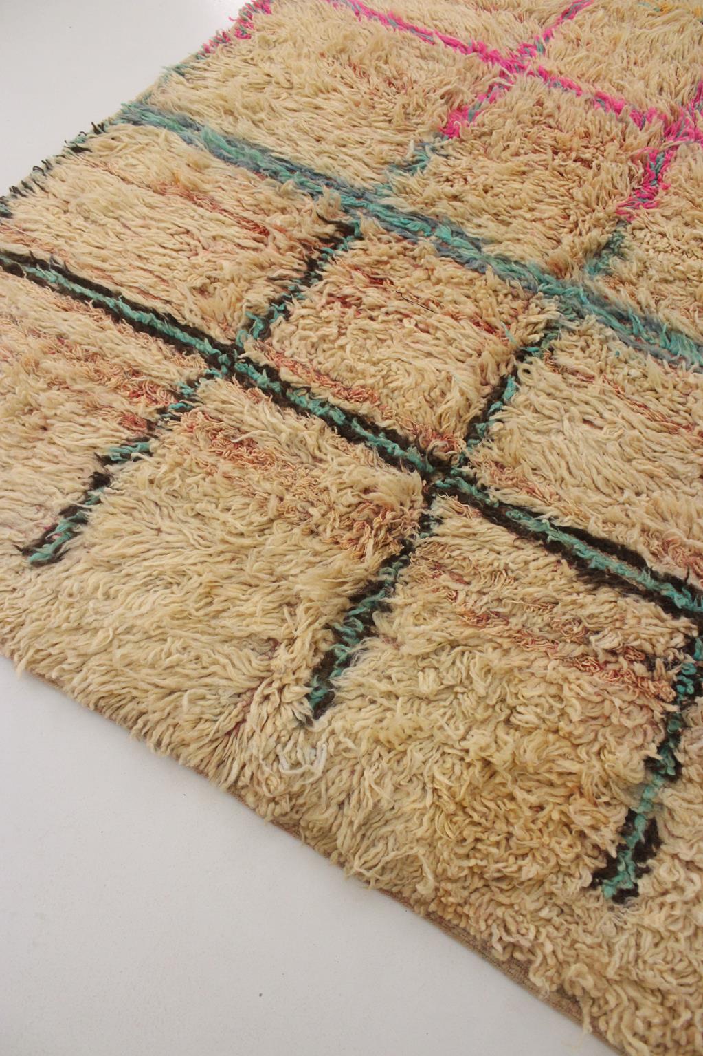 Vintage area moroccan rug - peach - Boujad - 5.9x7.8feet / 180x240cm