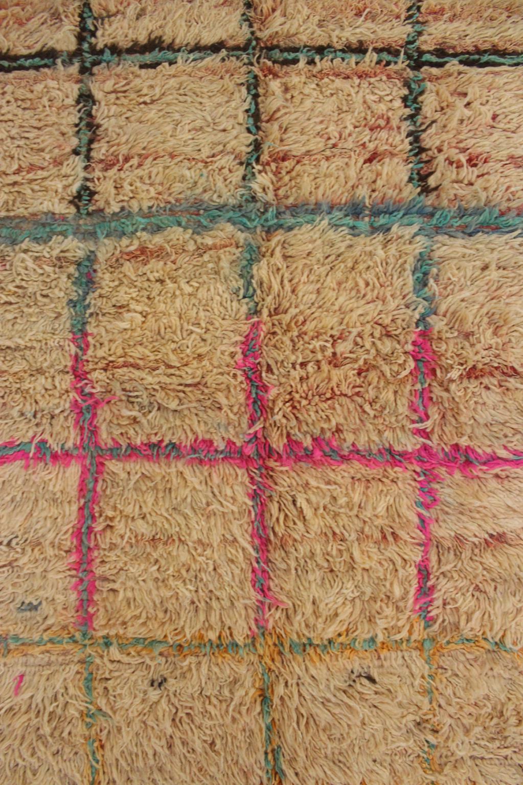 Vintage area moroccan rug - peach - Boujad - 5.9x7.8feet / 180x240cm
