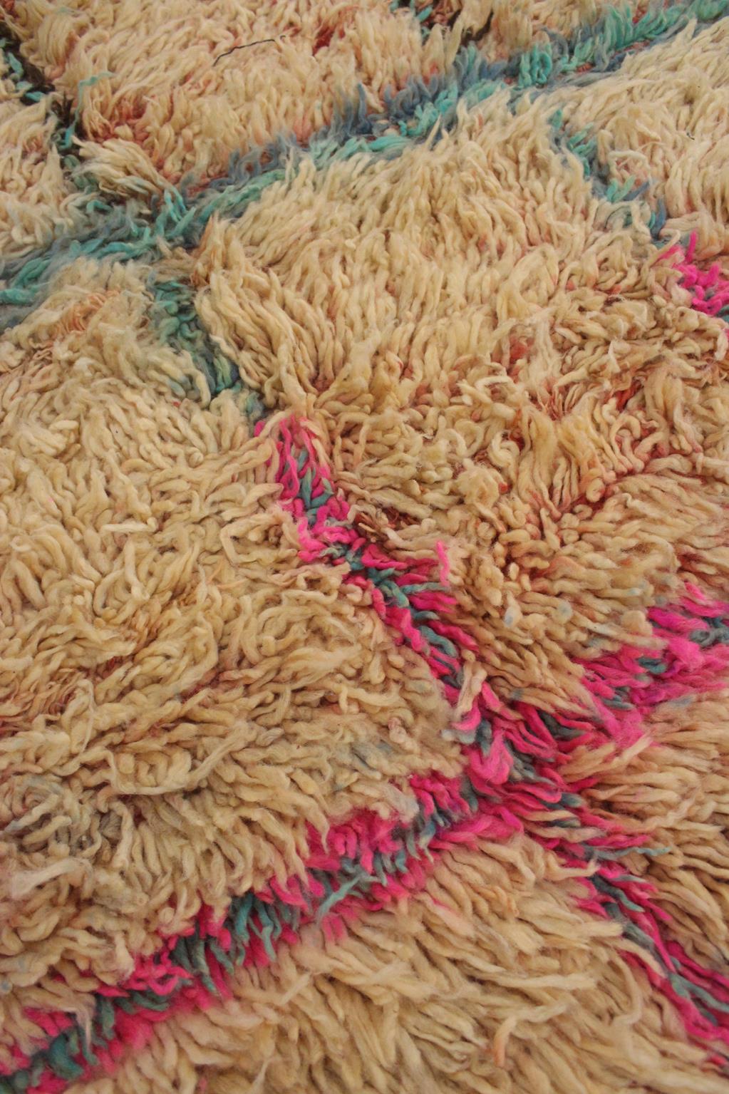 Vintage area moroccan rug - peach - Boujad - 5.9x7.8feet / 180x240cm
