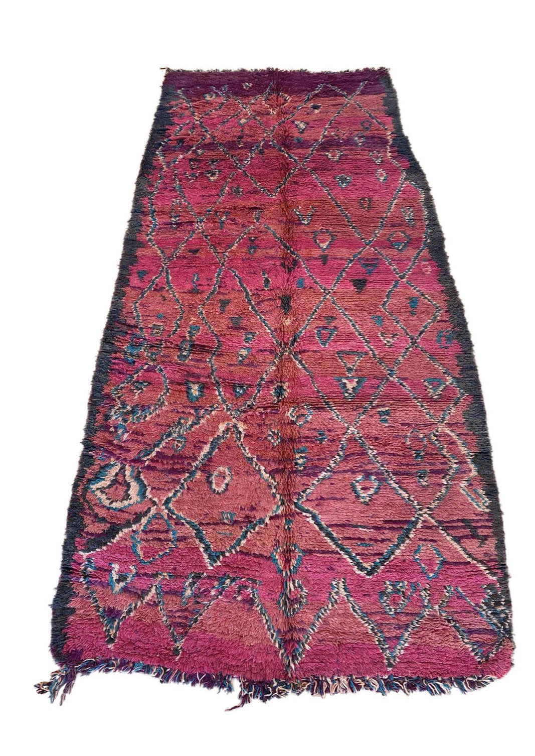Vintage moroccan rug - purple - Talsint - 5.4-5.9x13.1feet / 165-180x400cm