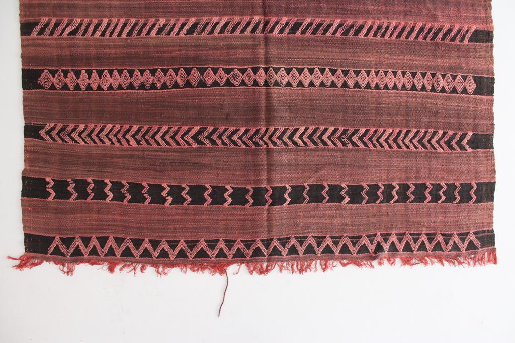 Vintage area moroccan rug - brown, pink - Kilim - 5.4x8.5feet / 165x260cm