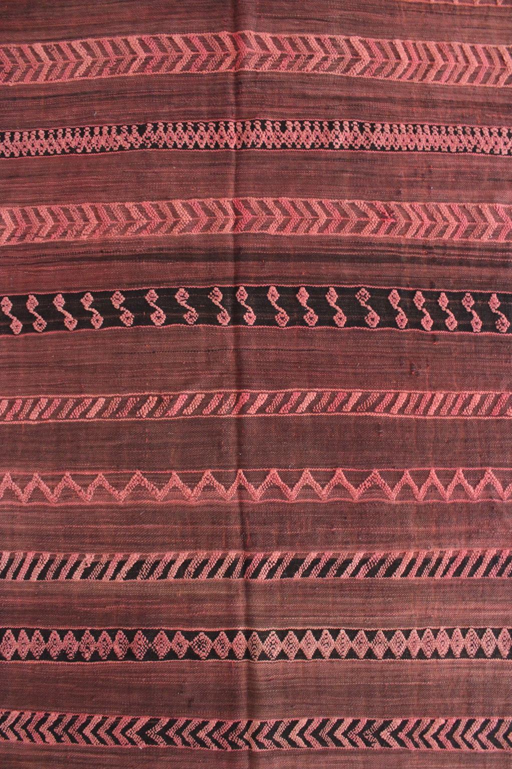 Vintage area moroccan rug - brown, pink - Kilim - 5.4x8.5feet / 165x260cm