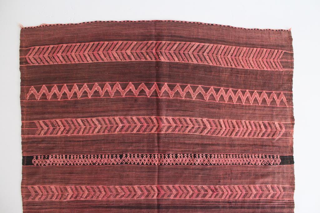Vintage area moroccan rug - brown, pink - Kilim - 5.4x8.5feet / 165x260cm