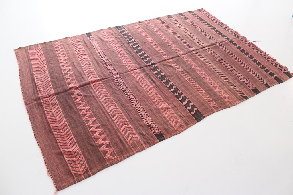 Vintage area moroccan rug - brown, pink - Kilim - 5.4x8.5feet / 165x260cm