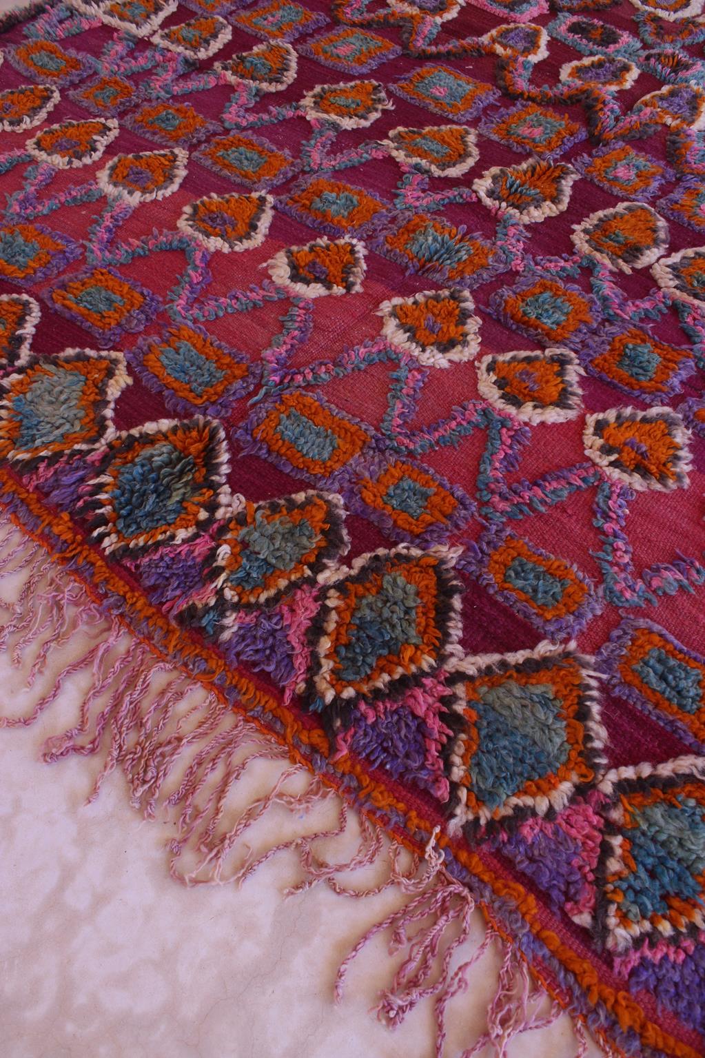 Vintage area moroccan rug - purple - Talsint - 6.2x15feet / 189x457cm