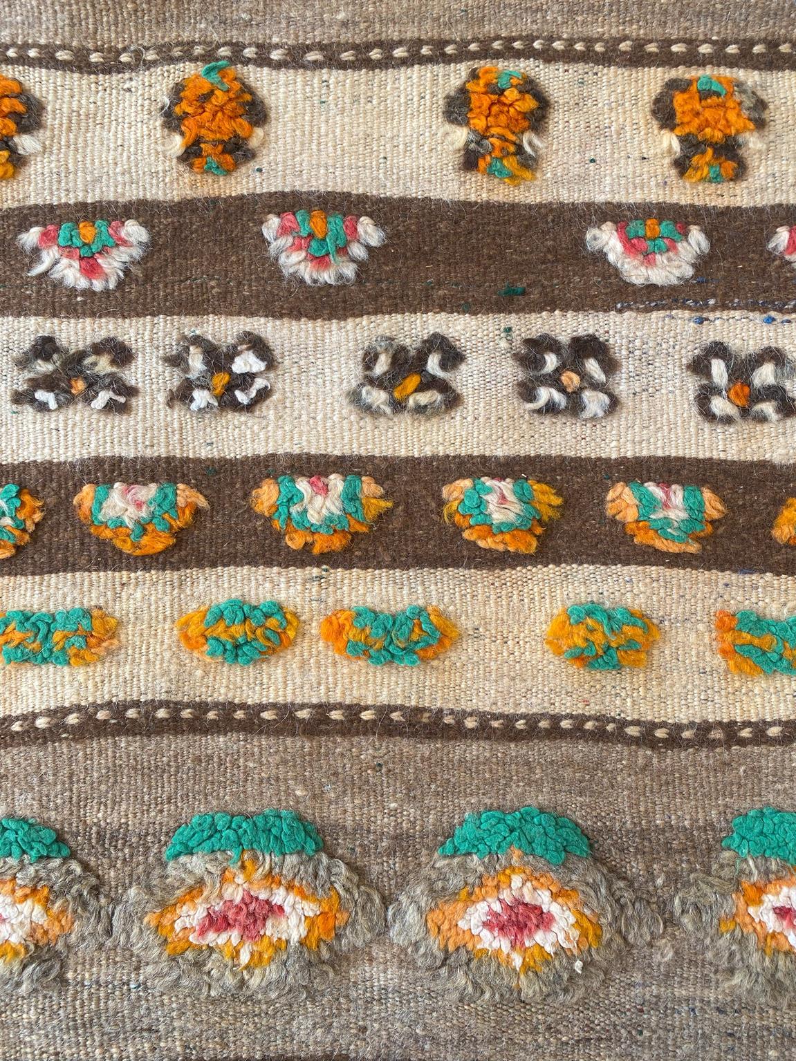 Vintage moroccan rug - Kilim - 4.3x12feet / 132x367cm