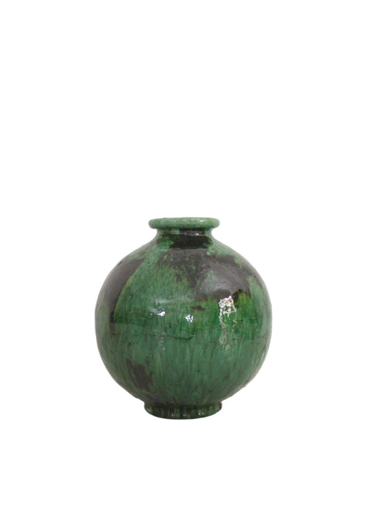 Large Tamegroute green ball vase