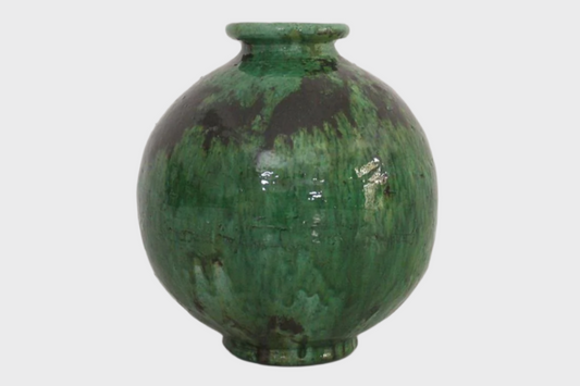 Large Tamegroute green ball vase