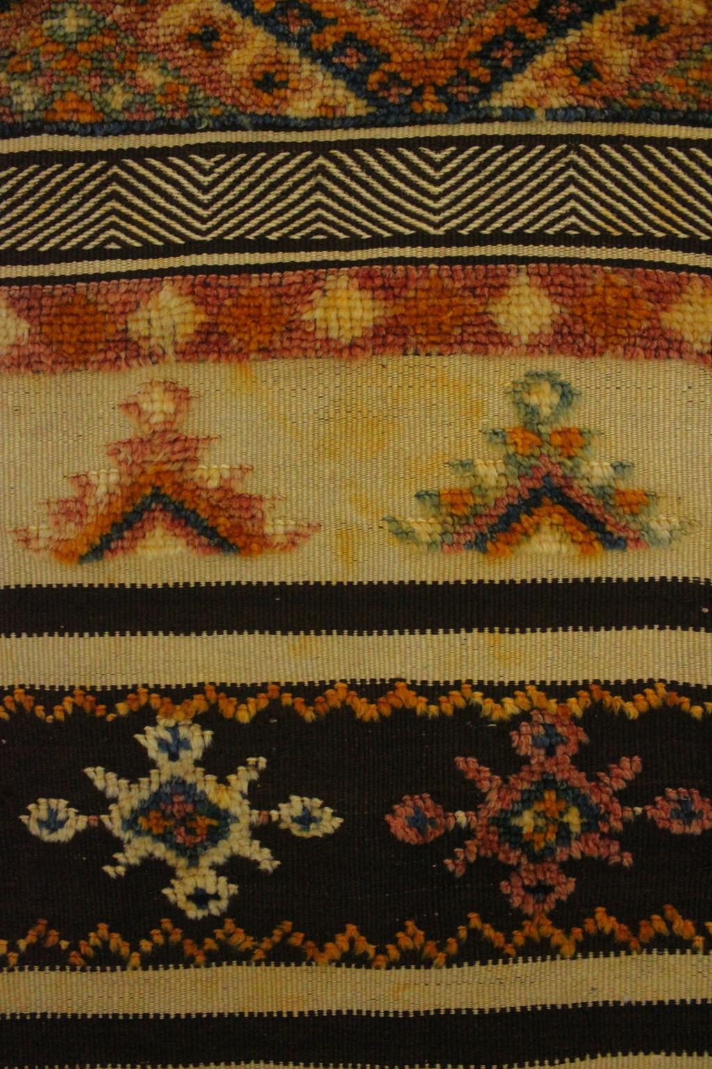 Vintage traditional moroccan rug - honey, blue - Glaoui - 160x400cm / 5.2x13.1feet