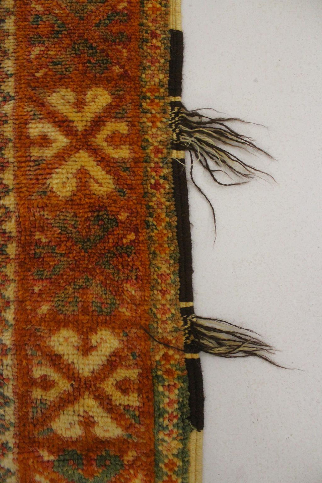 Vintage traditional moroccan rug - honey, blue - Glaoui - 160x400cm / 5.2x13.1feet