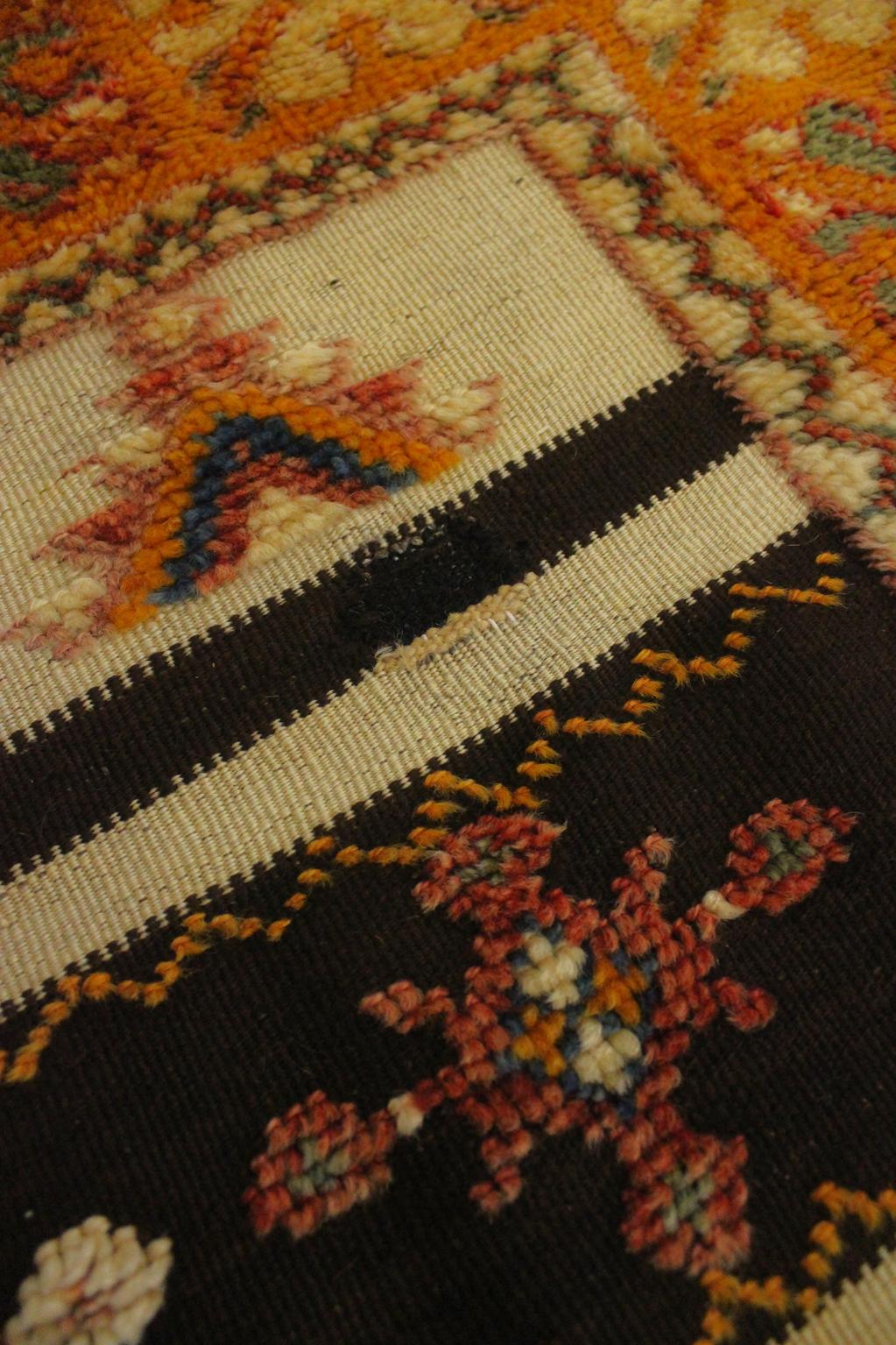 Vintage traditional moroccan rug - honey, blue - Glaoui - 160x400cm / 5.2x13.1feet